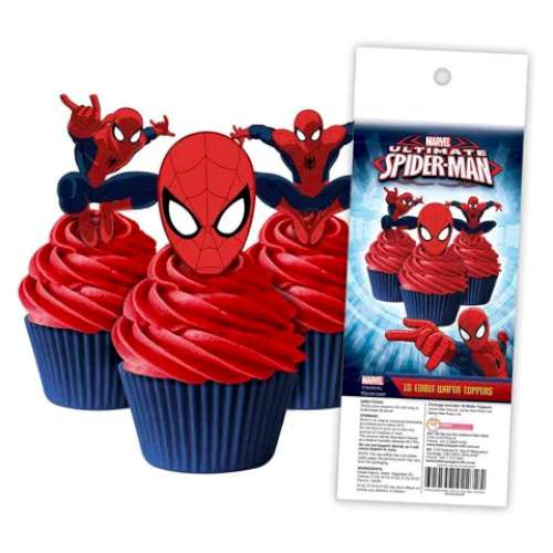 Edible Wafer Paper Cupcake Decorations - Spiderman - Click Image to Close